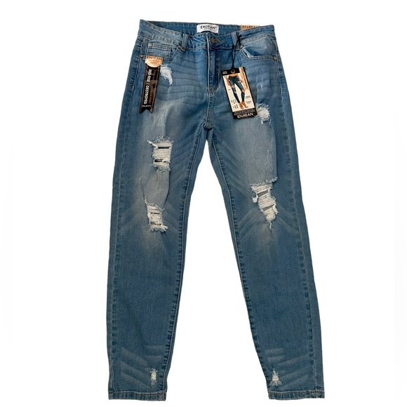 Enjean Midrise Ankle Length Destroyed Distressed Skinny Fit Jeans Size 13 - Picture 3 of 17
